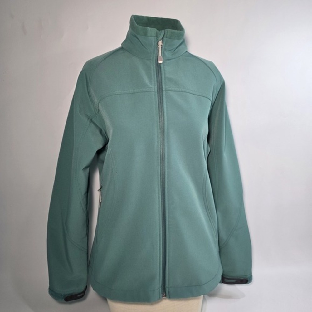 $185 Black Diamond Full Zip Soft Shell Jacket Size Large Womens Teal Green Ski M